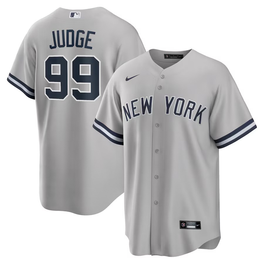 Men's New York Yankees Aaron Judge Nike Gray Big & Tall Road Replica Player Jersey - Jersey