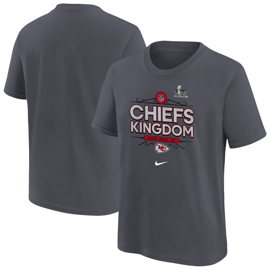 Youth Kansas City Chiefs Nike Anthracite Super Bowl LIX Local T-Shirt - Jersey