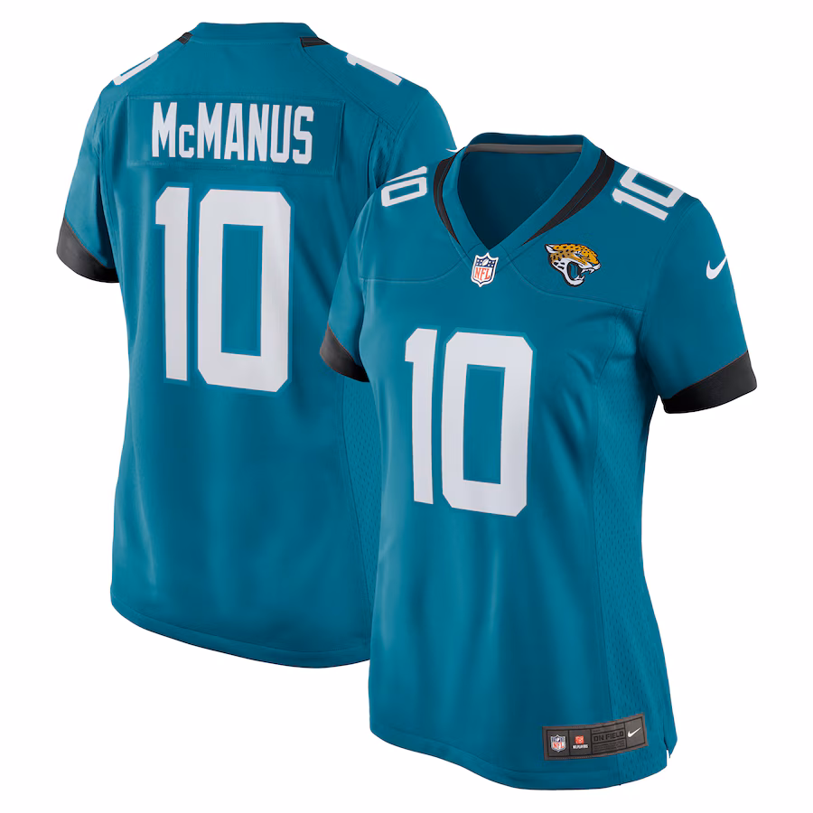 Women's Jacksonville Jaguars Brandon McManus Nike  Teal Team Game Jersey - Jersey