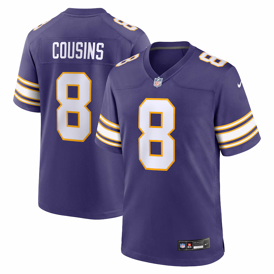 Men's Minnesota Vikings Kirk Cousins Nike Purple Classic Player Game Jersey - Jersey
