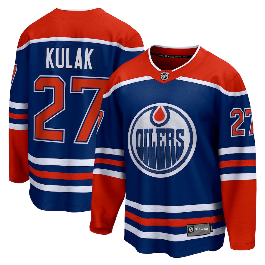 Men's Edmonton Oilers Brett Kulak Fanatics Royal Home Breakaway Player Jersey - Jersey