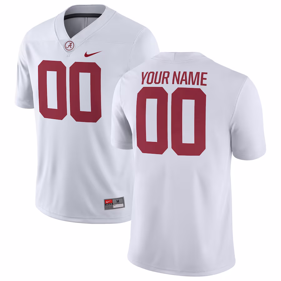 Alabama Crimson Tide Nike Custom Game Football Jersey - White - Jersey