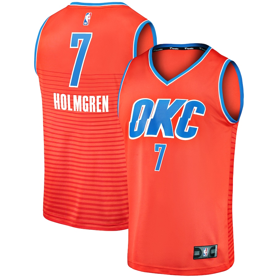 Men's Oklahoma City Thunder Chet Holmgren Fanatics Orange Fast Break Replica Player Jersey - Statement Edition - Jersey