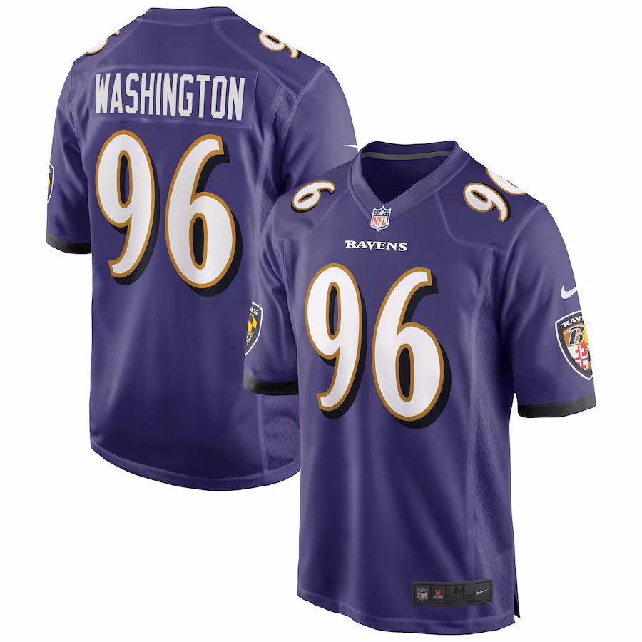 Men's Baltimore Ravens Broderick Washington Nike Purple Game Player Jersey - Jersey