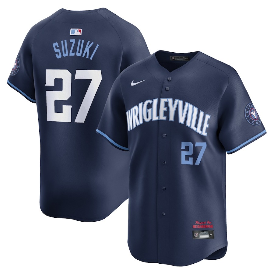 Men's Chicago Cubs Seiya Suzuki Nike Navy City Connect Limited Player Jersey - Jersey