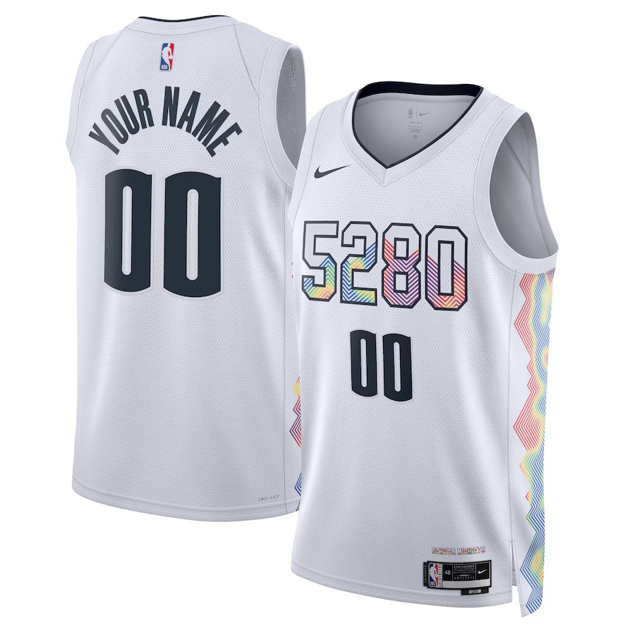 Unisex Denver Nuggets Nike White 2024/25 Custom Swingman Jersey - City Edition - Jersey