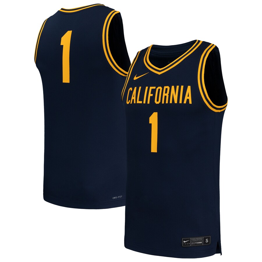 Men's Nike #1 Navy Cal Bears Replica Basketball Jersey - Jersey