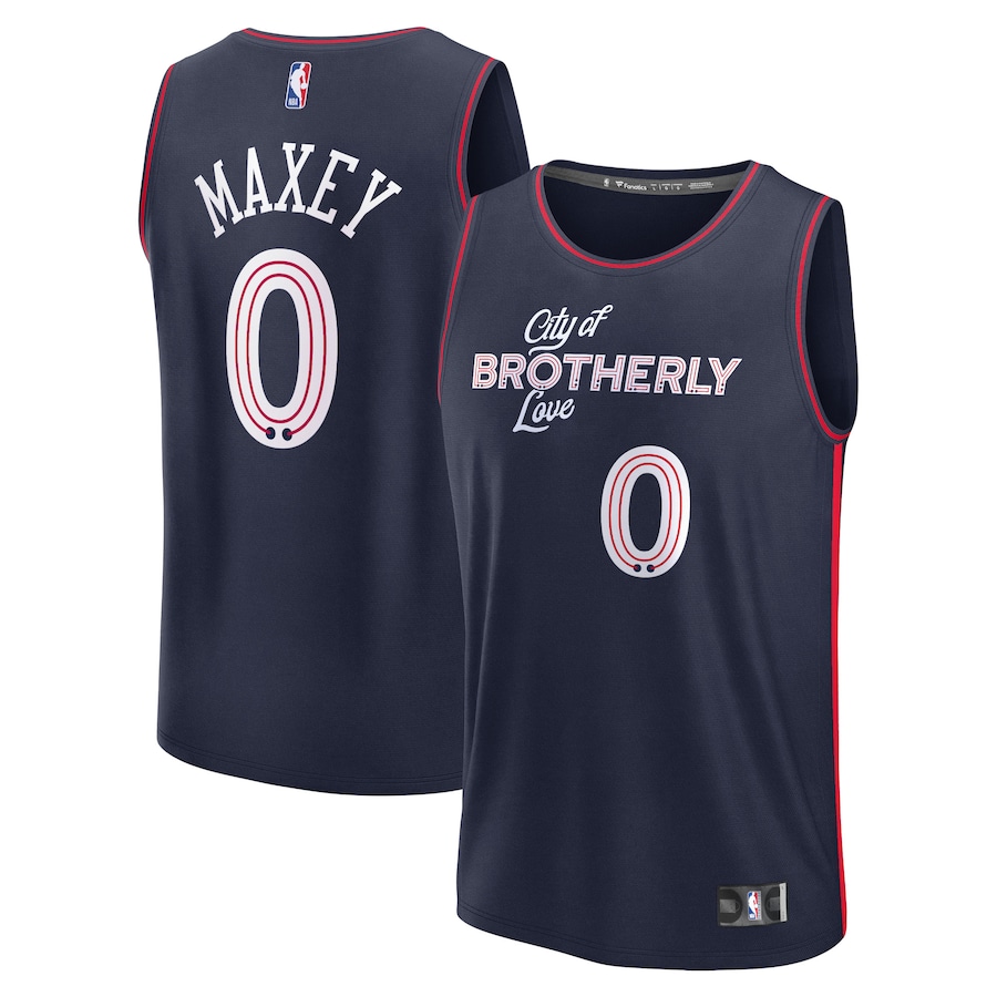 Youth Philadelphia 76ers Tyrese Maxey Fanatics Navy 2023/24 Fast Break Jersey - City Edition - Jersey