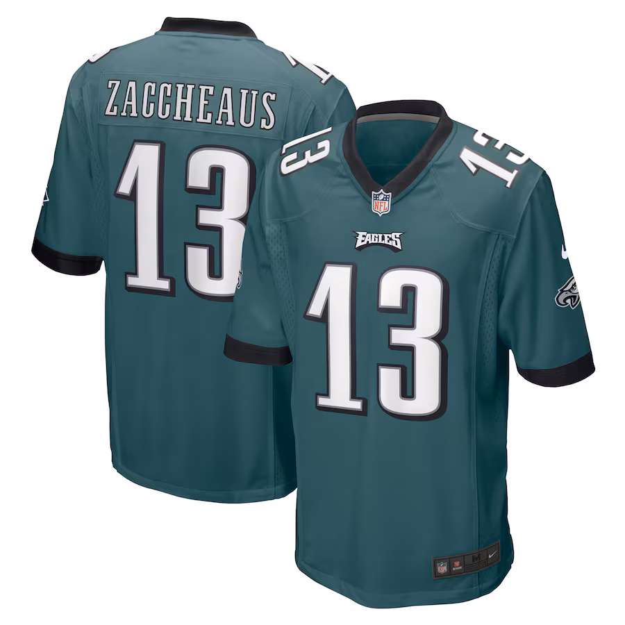 Men's Philadelphia Eagles Olamide Zaccheaus Nike Midnight Green Game Jersey - Jersey