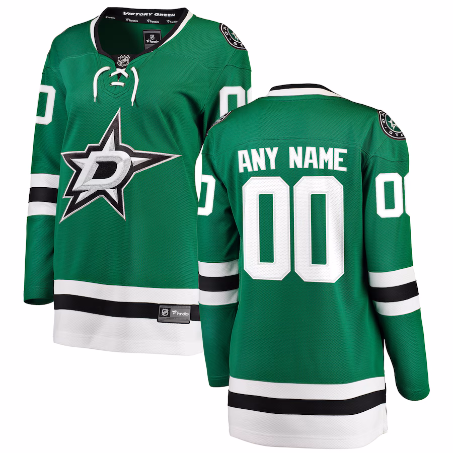 Women's Dallas Stars Fanatics Green Home Breakaway Custom Jersey - Jersey