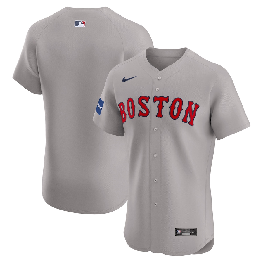 Men's Boston Red Sox Nike No Color Road Elite Patch Jersey - Jersey