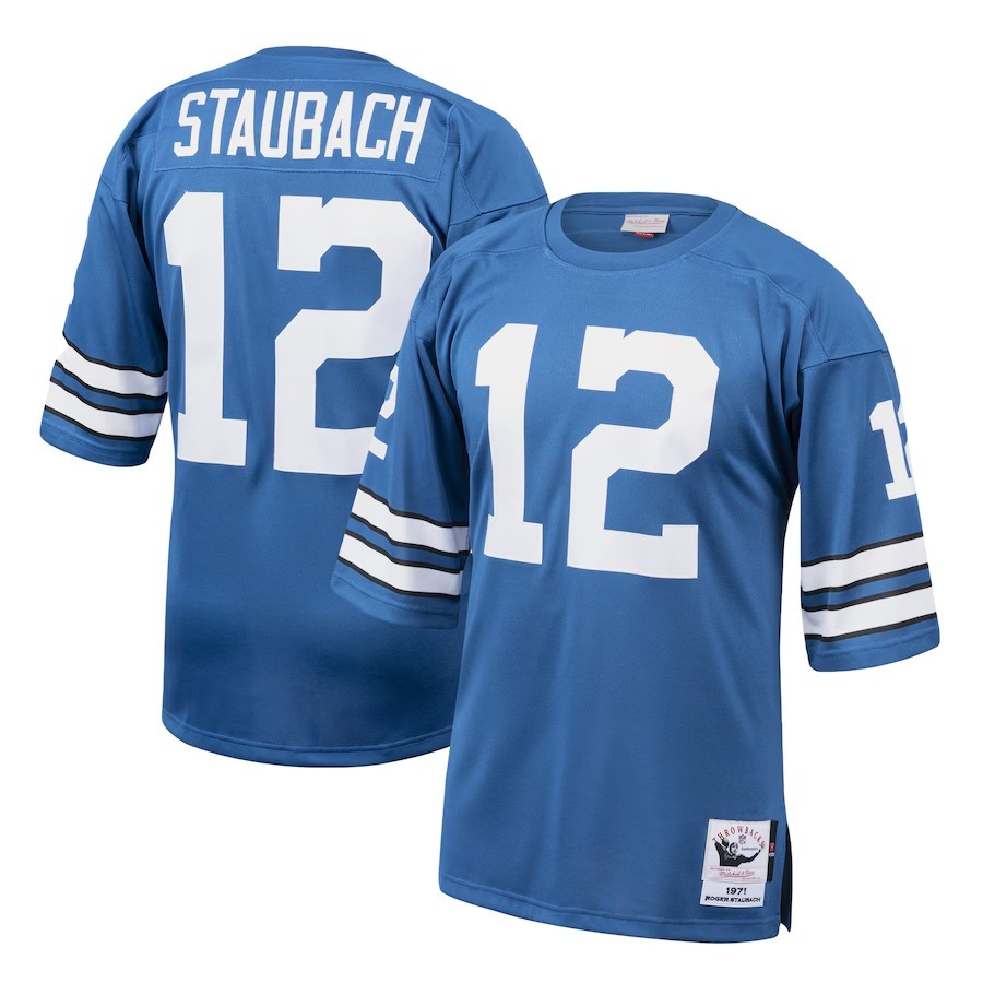 Men's Dallas Cowboys 1971 Roger Staubach Mitchell & Ness Royal Authentic Throwback Retired Player Jersey - Jersey