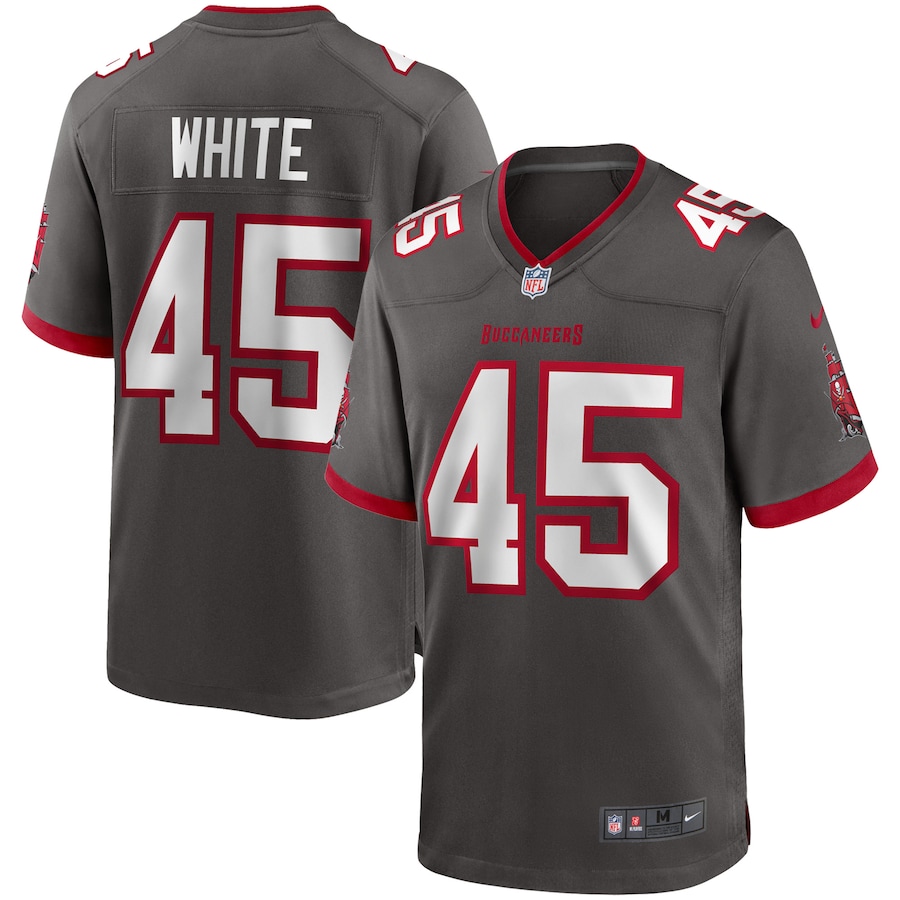 Men's Tampa Bay Buccaneers Devin White Nike Pewter Game Jersey - Jersey