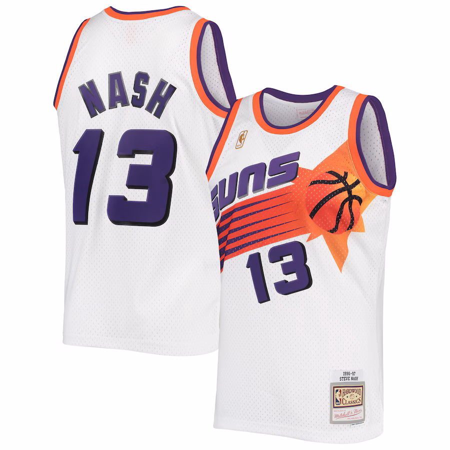 Men's Phoenix Suns Steve Nash Mitchell & Ness White 2001/02 Hardwood Classics Swingman Jersey - Jersey