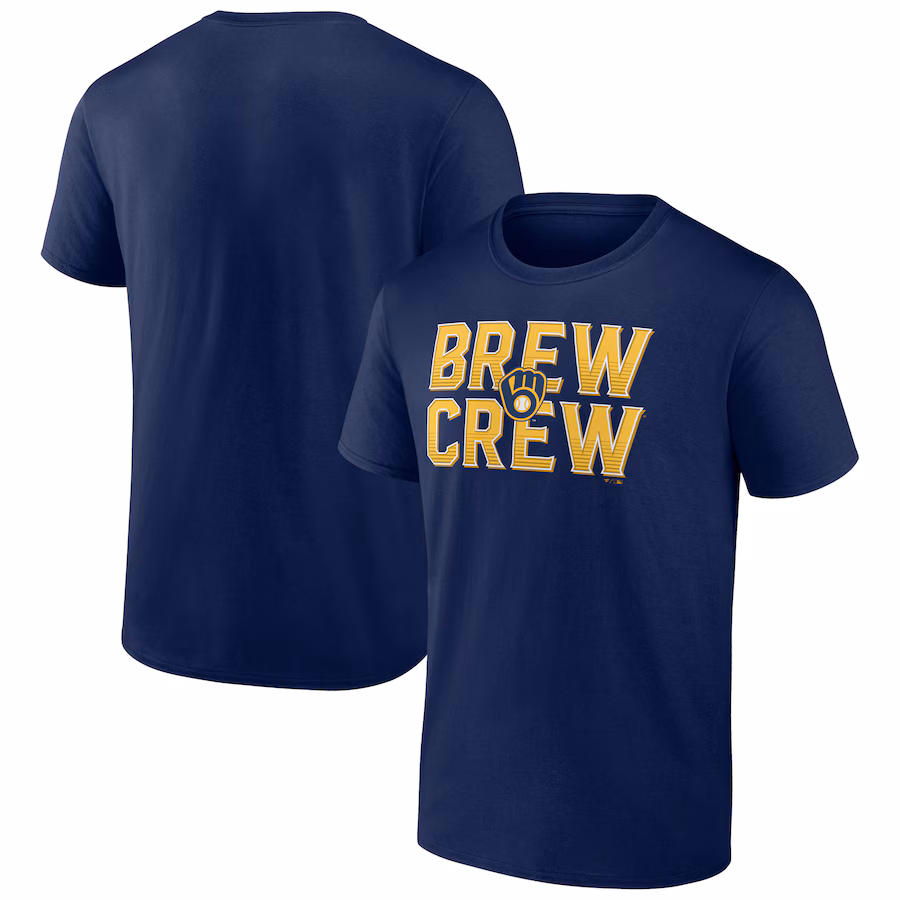 Men's Milwaukee Brewers Navy Hometown Brew Crew Fancy T-Shirt - Jersey
