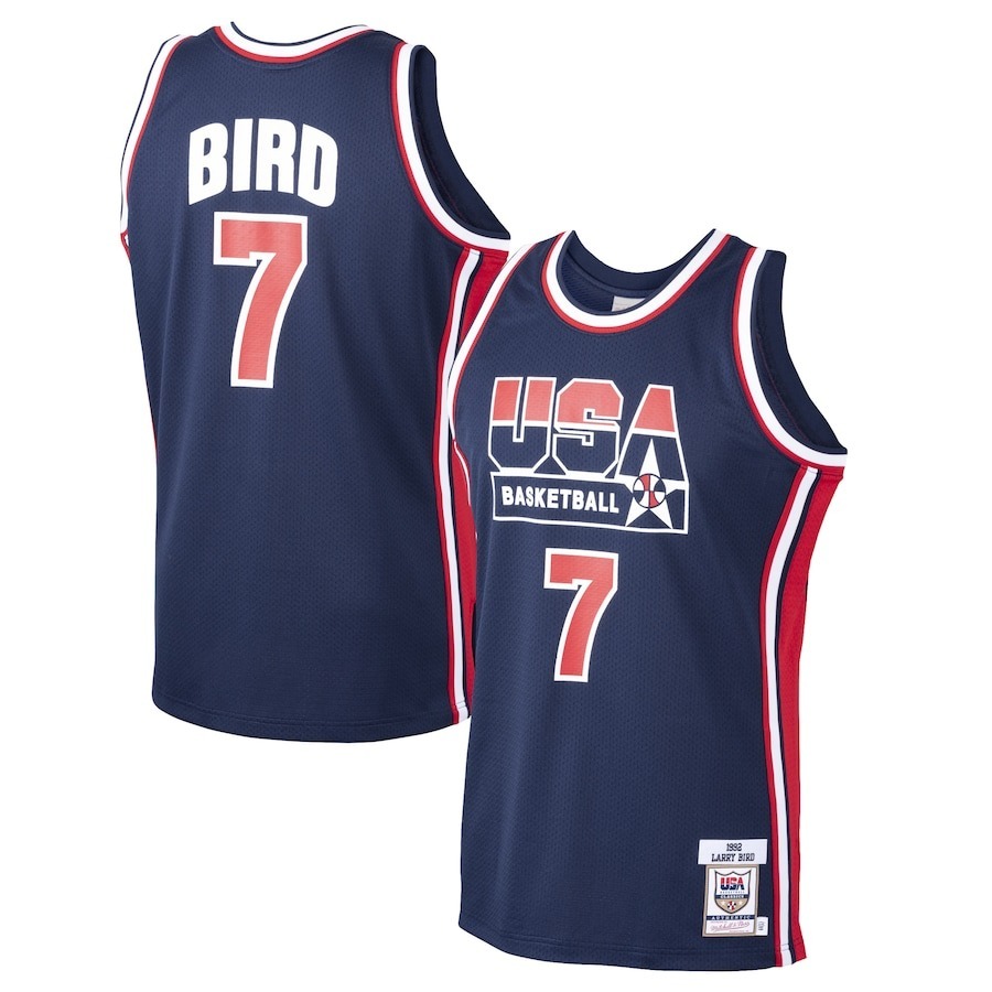 Men's USA Basketball Larry Bird Mitchell & Ness Navy 1992 Dream Team Authentic Jersey - Jersey