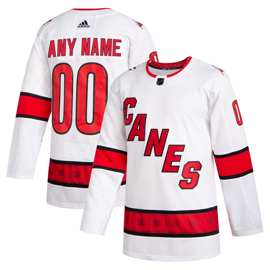 Men's Carolina Hurricanes adidas White 2020/21 Away Custom Authentic Jersey - Jersey