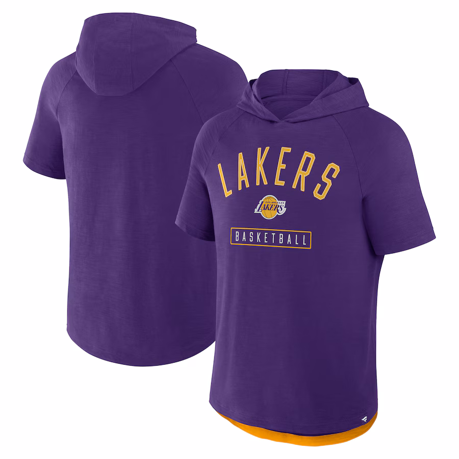 Men's Los Angeles Lakers Fanatics Purple Pass Legend Hooded T-Shirt - Jersey