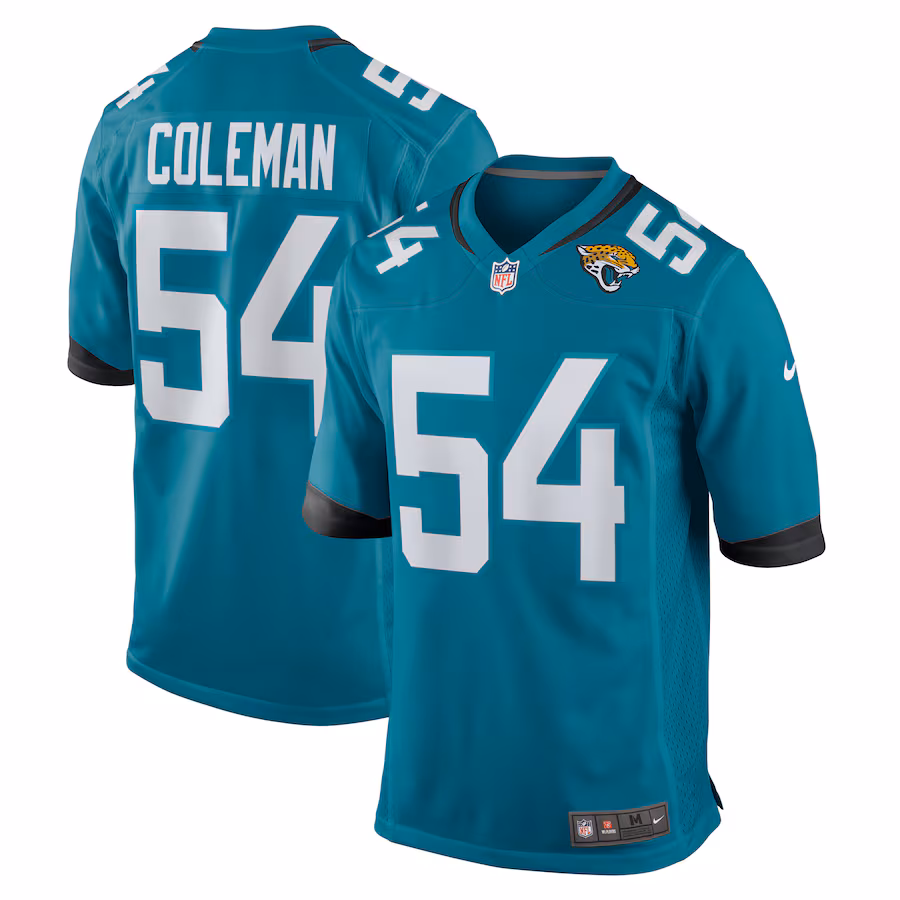 Men's Jacksonville Jaguars DJ Coleman Nike  Teal  Game Jersey - Jersey