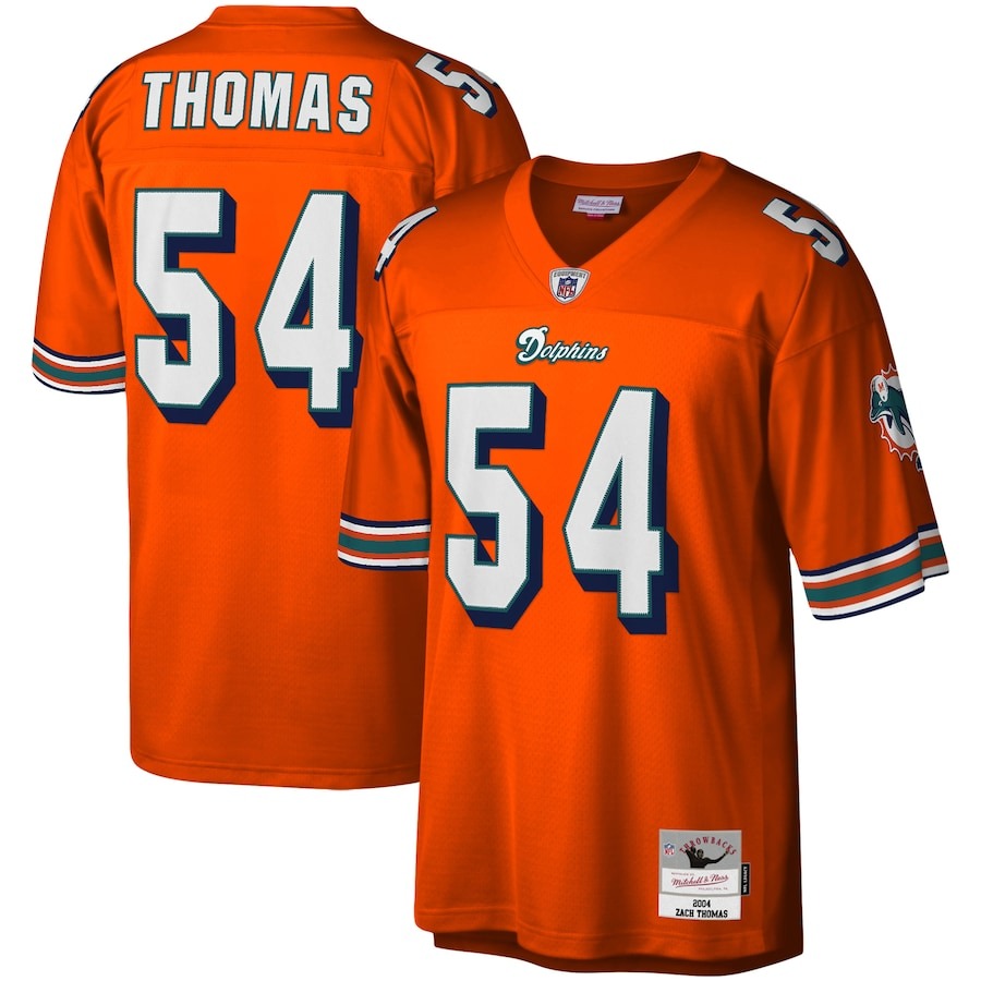 Men's Miami Dolphins Zach Thomas Mitchell & Ness Orange Legacy Replica Jersey - Jersey
