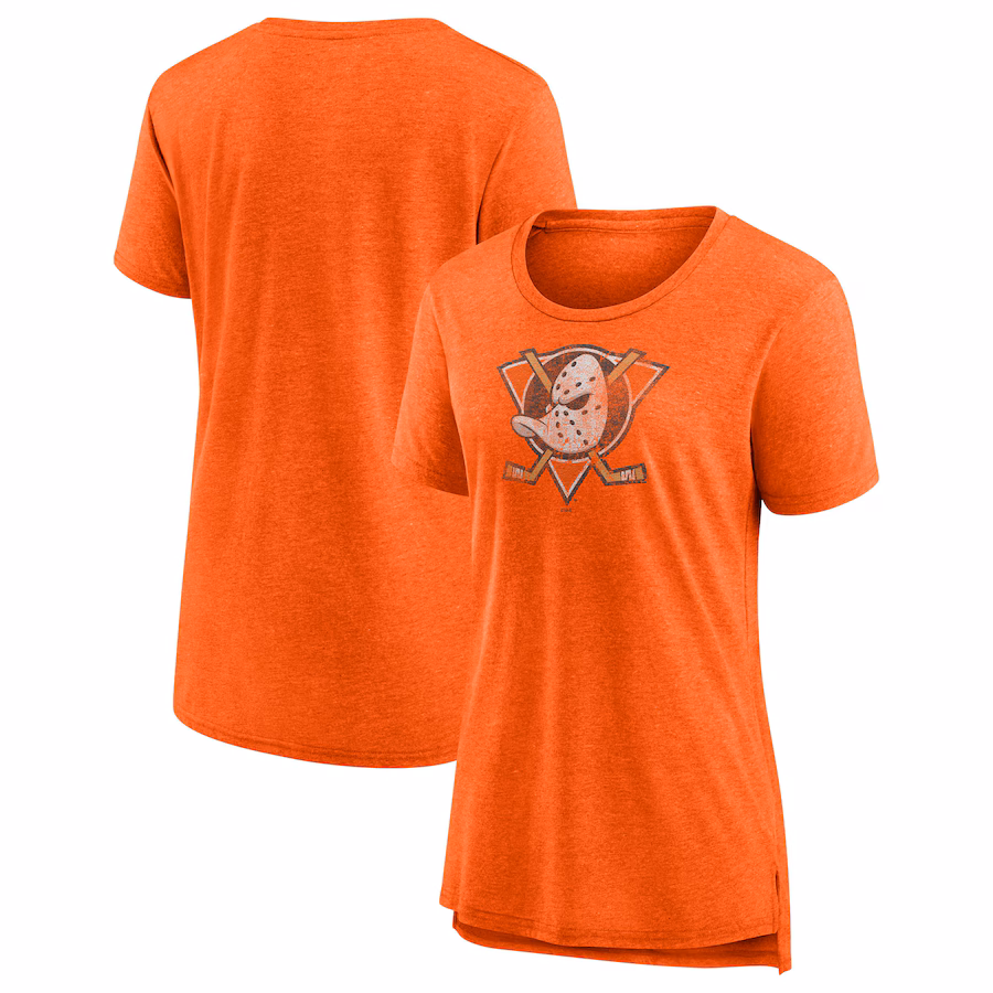 Women's Anaheim Ducks Fanatics Heather Orange Special Edition 2.0 Modern T-Shirt - Jersey