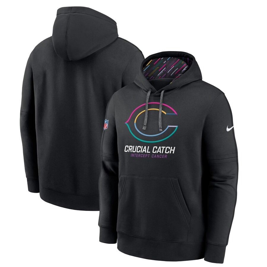 Men's Chicago Bears Nike Black 2024 NFL Crucial Catch Big & Tall Club Pullover Hoodie - Jersey