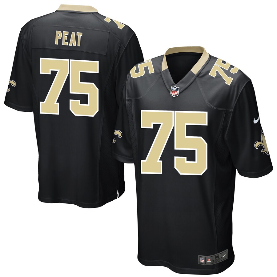 Men's New Orleans Saints Andrus Peat Nike Black Game Player Jersey - Jersey