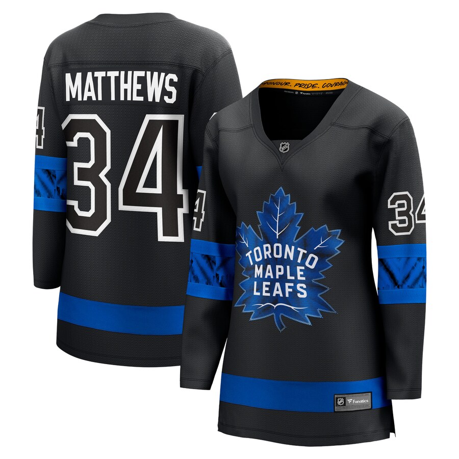 Women's Toronto Maple Leafs Auston Matthews Fanatics Branded Black Alternate Premier Breakaway Reversible Player Jersey - Jersey