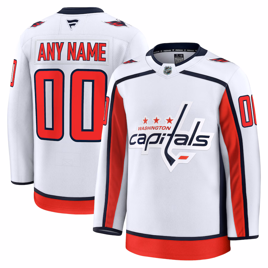 Men's Washington Capitals Fanatics White Away Premium Custom Jersey - Jersey