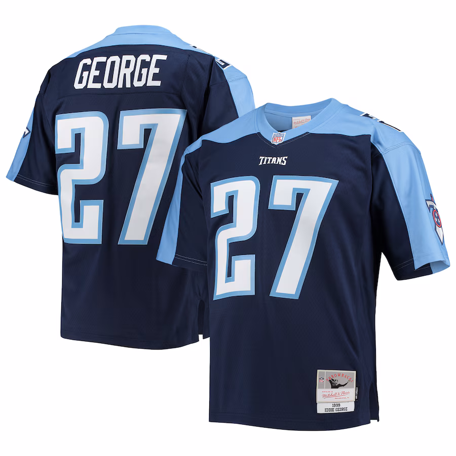 Men's Tennessee Titans Eddie George Mitchell & Ness Navy Legacy Replica Jersey - Jersey