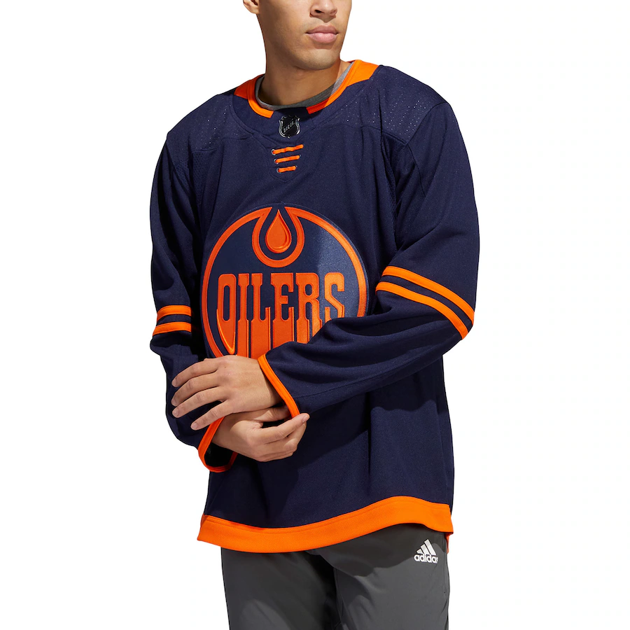 Men's Edmonton Oilers adidas Navy Alternate Primegreen Authentic Custom Jersey - Jersey