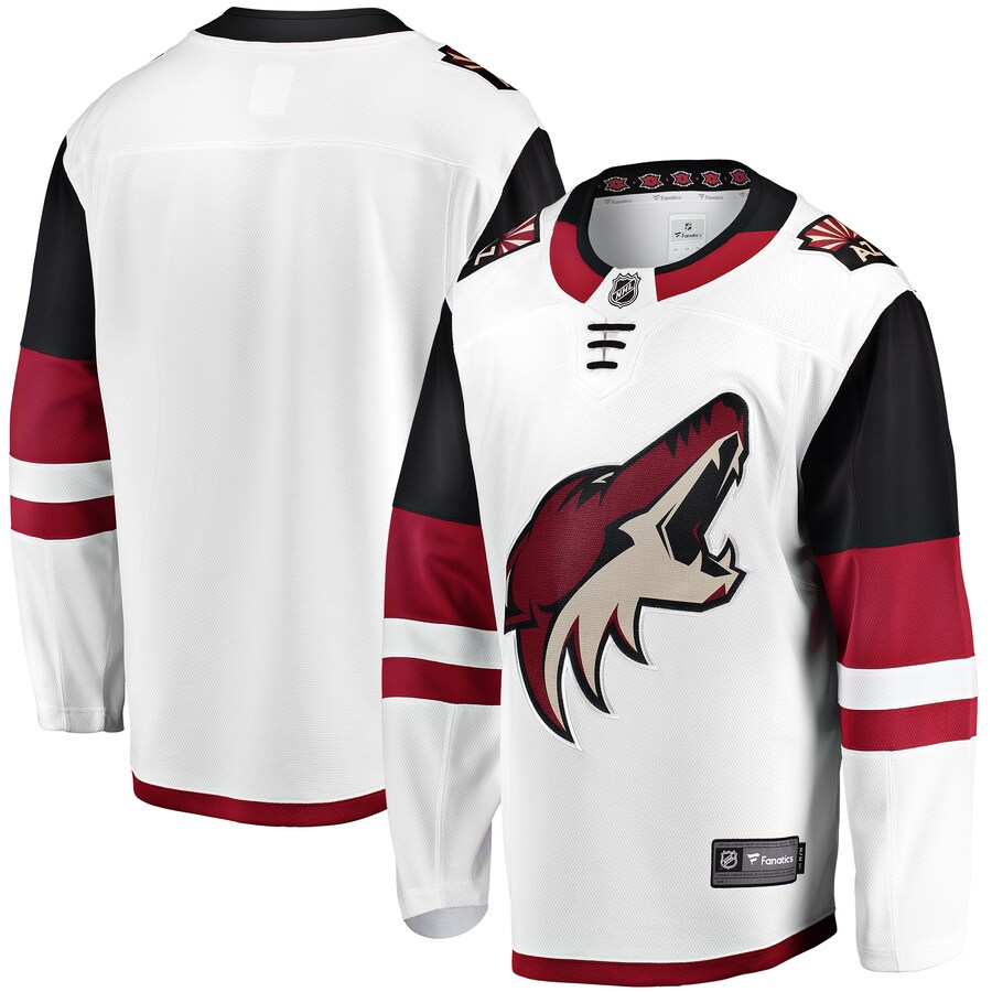 Men's Arizona Coyotes Fanatics Branded White Breakaway Away Jersey - Jersey