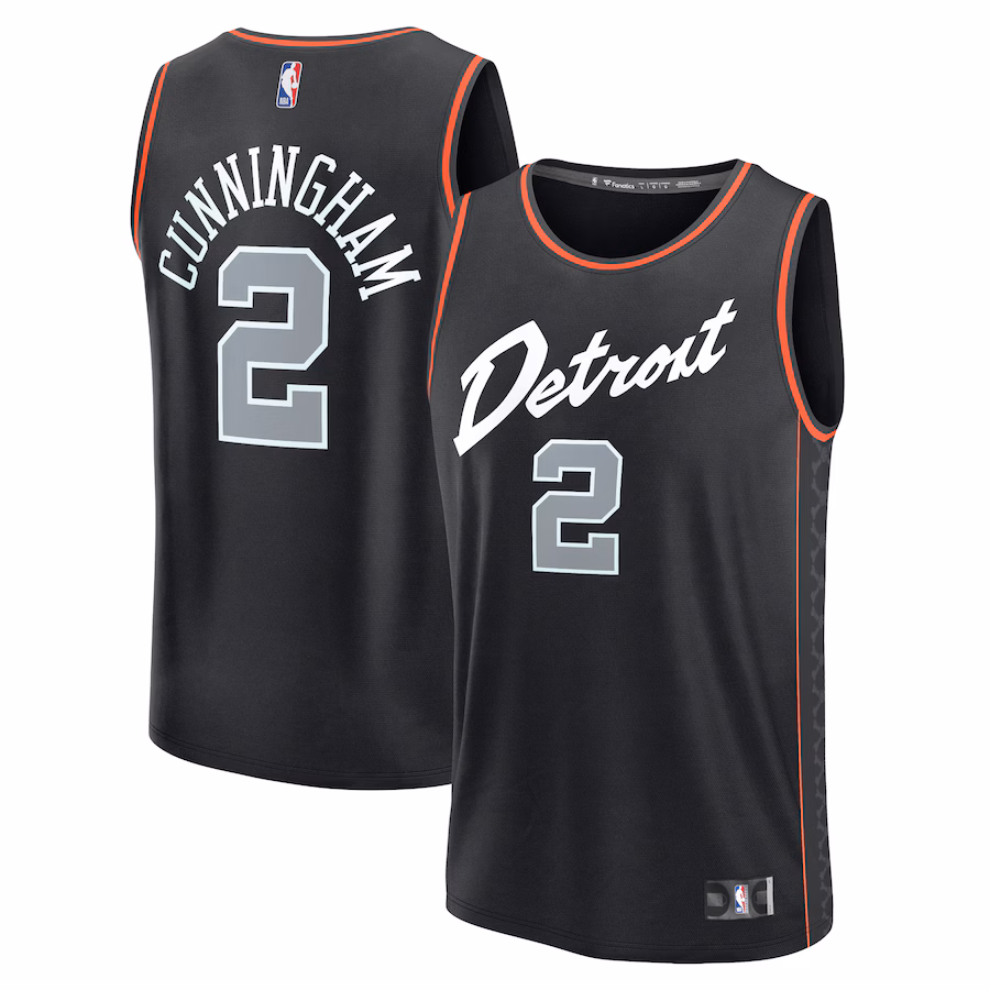 Men's Detroit Pistons Cade Cunningham Fanatics Black Fast Break Jersey - City Edition - Jersey