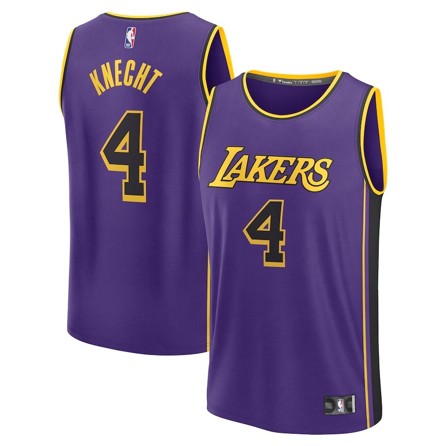 Men's Los Angeles Lakers Dalton Knecht Fanatics Purple Fast Break Replica Player Jersey - Statement Edition - Jersey