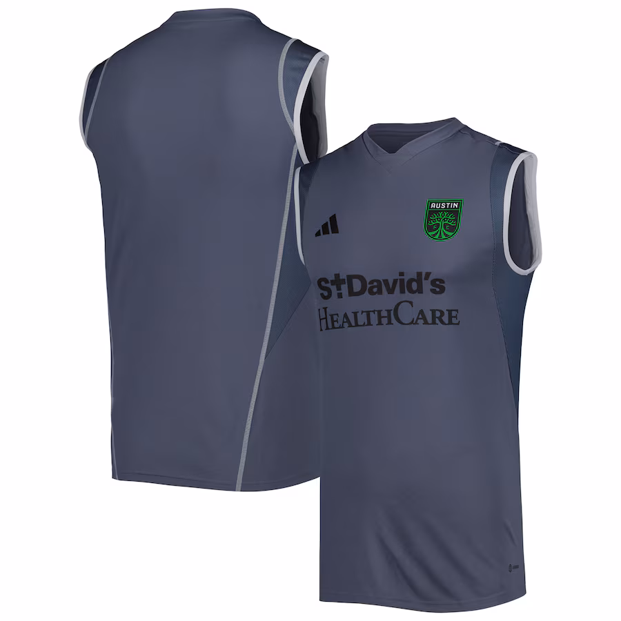 Men's Austin FC adidas Gray 2023 On-Field Sleeveless Training Jersey - Jersey
