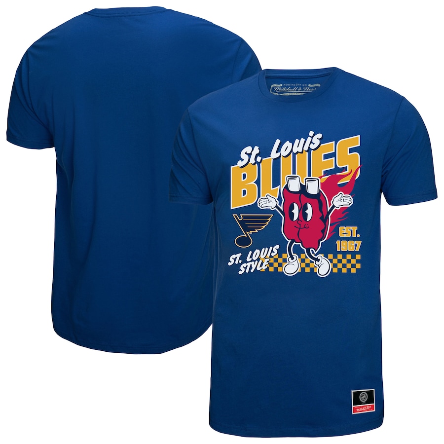 Men's St. Louis Blues Mitchell & Ness Blue Local Food T-Shirt - Jersey