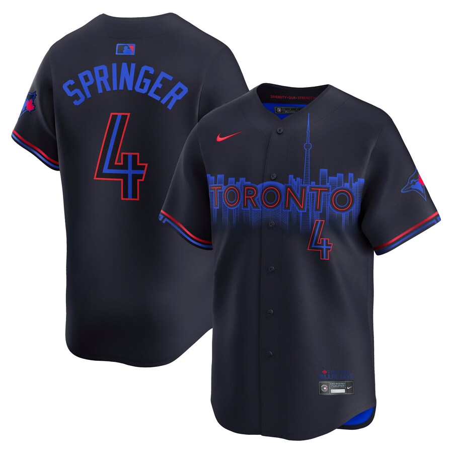 Men's Toronto Blue Jays George Springer Nike Blue City Connect Limited Player Jersey - Jersey