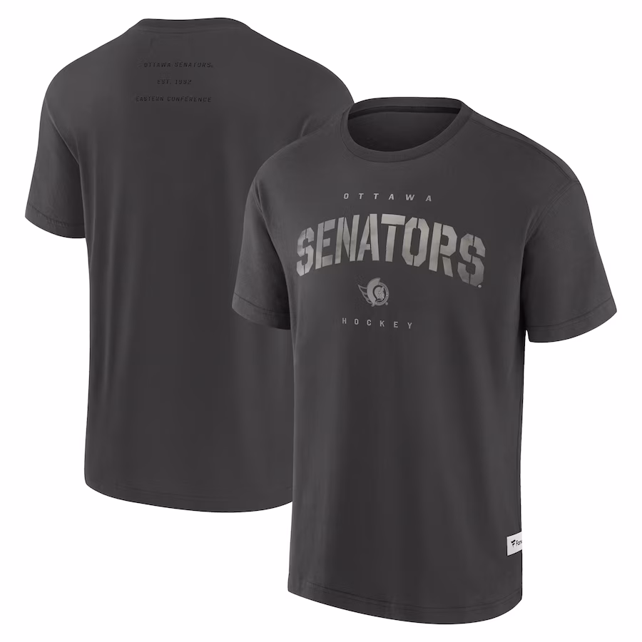 Men's Ottawa Senators Fanatics Charcoal Elements Weathered Tonal Future Ground T-Shirt - Jersey