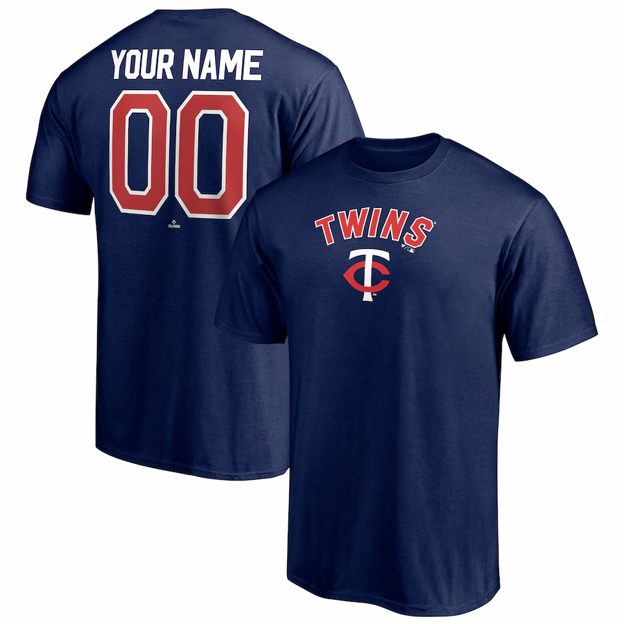 Men's Minnesota Twins Navy Personalized Team Winning Streak Name & Number T-Shirt - Jersey