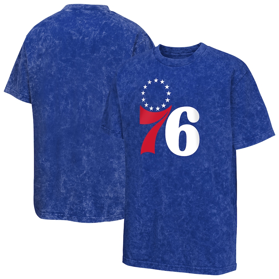 Youth Philadelphia 76ers  Royal Rugged Defense T-Shirt - Jersey