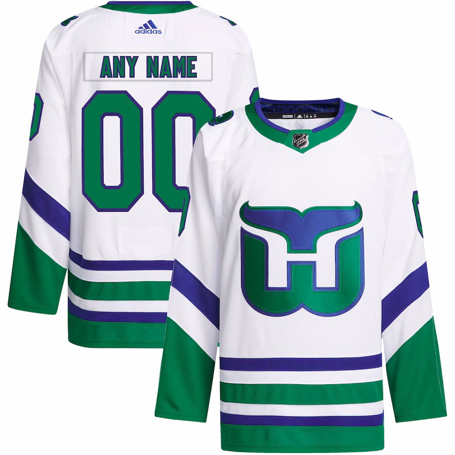 Men's Carolina Hurricanes adidas White Primegreen Authentic Custom Jersey - Jersey