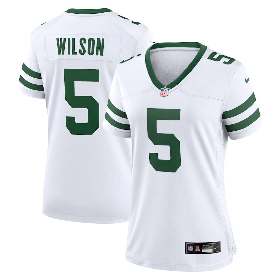 Women's New York Jets Garrett Wilson Nike Legacy White Game Jersey - Jersey