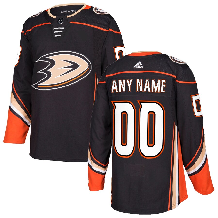 Men's Anaheim Ducks adidas Black Authentic Custom Jersey - Jersey