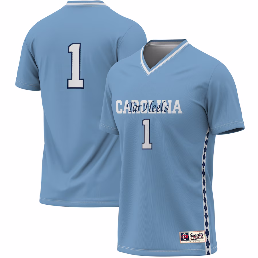 #1 North Carolina Tar Heels GameDay Greats Unisex Women's Soccer Lightweight Fashion Jersey - Carolina Blue - Jersey