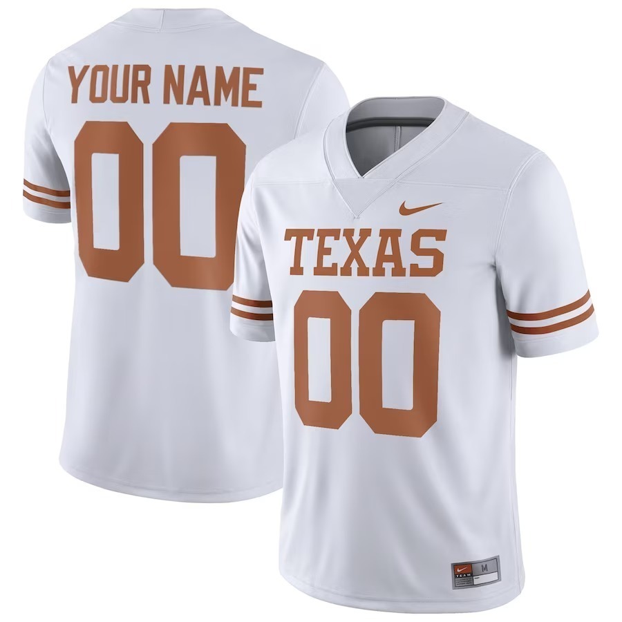 Texas Longhorns Nike Football Custom Game Jersey - White - Jersey