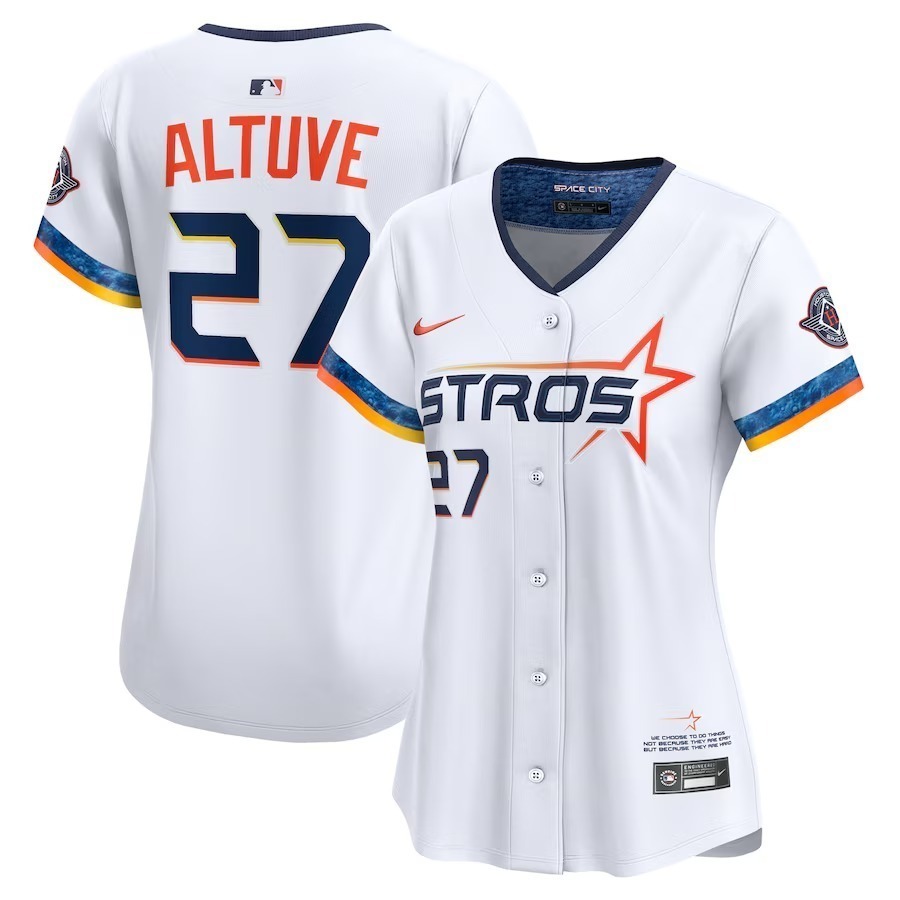 Women's Houston Astros Jose Altuve Nike White 2025 City Connect Limited Player Jersey - Jersey