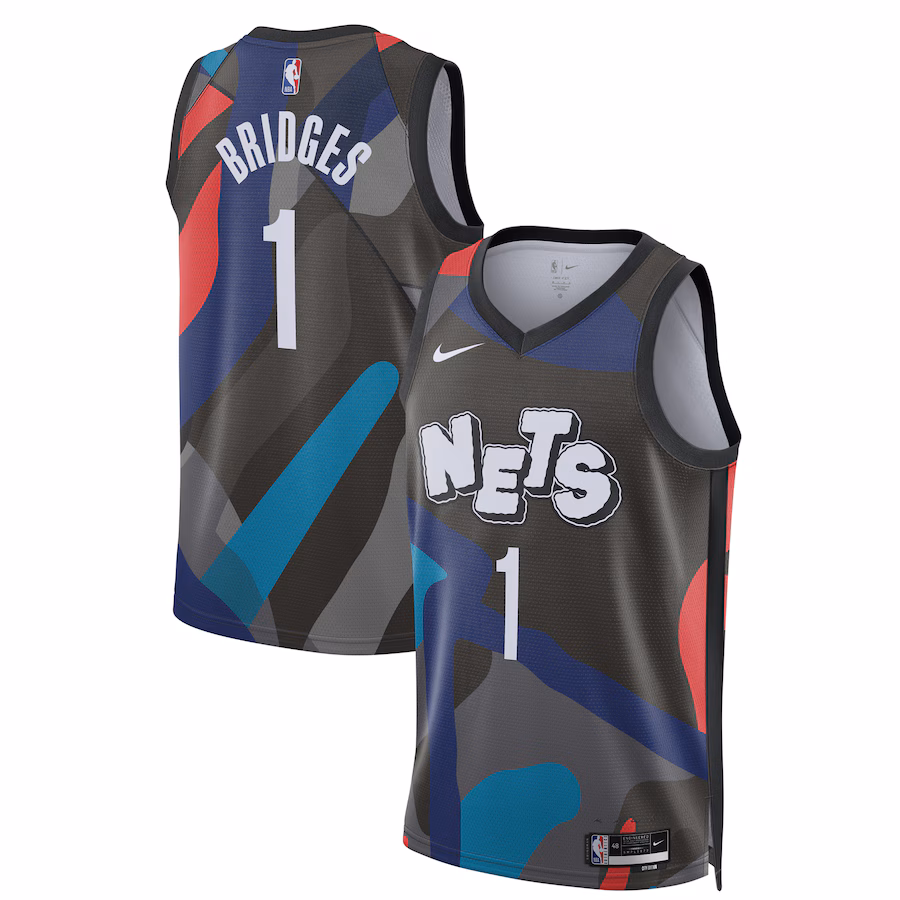 Unisex Brooklyn Nets Mikal Bridges Nike Black 2023/24 Swingman Jersey - City Edition - Jersey