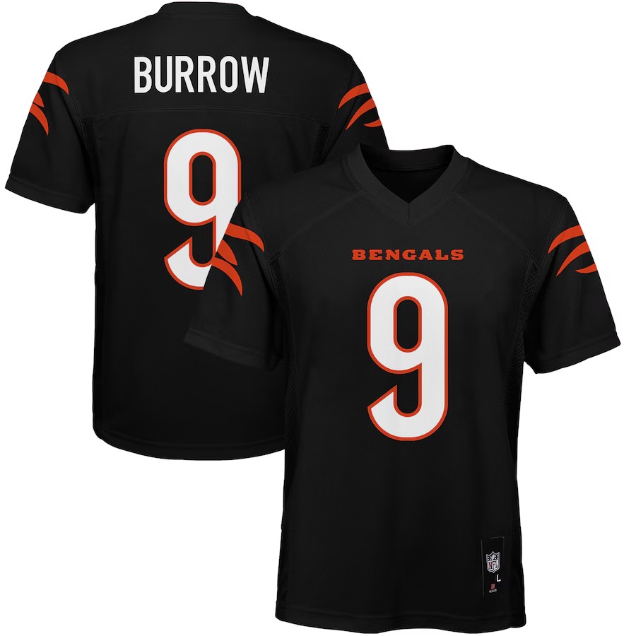 Youth Cincinnati Bengals Joe Burrow Black Replica Player Jersey - Jersey
