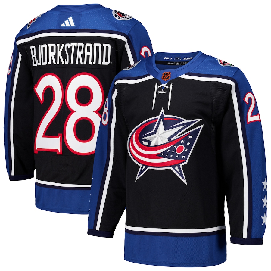 Men's Columbus Blue Jackets Oliver Bjorkstrand adidas Black Reverse Retro 2.0 Authentic Player Jersey - Jersey