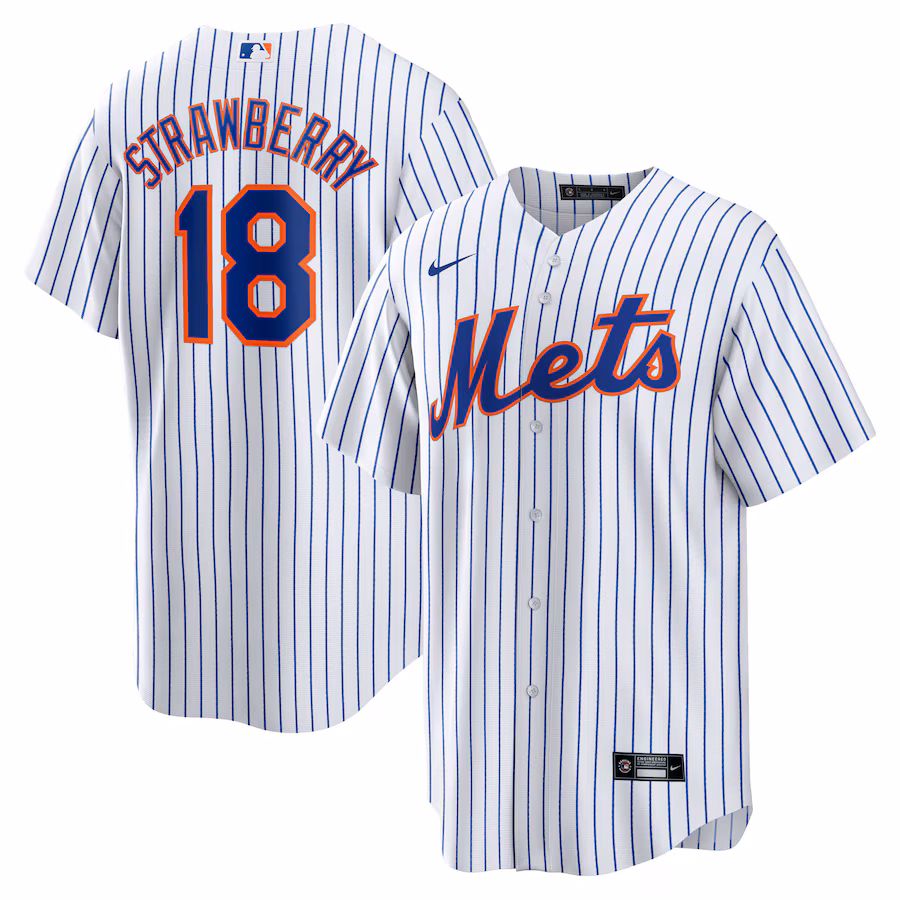 Men's New York Mets Darryl Strawberry Nike White Home Replica Retired Player Jersey - Jersey